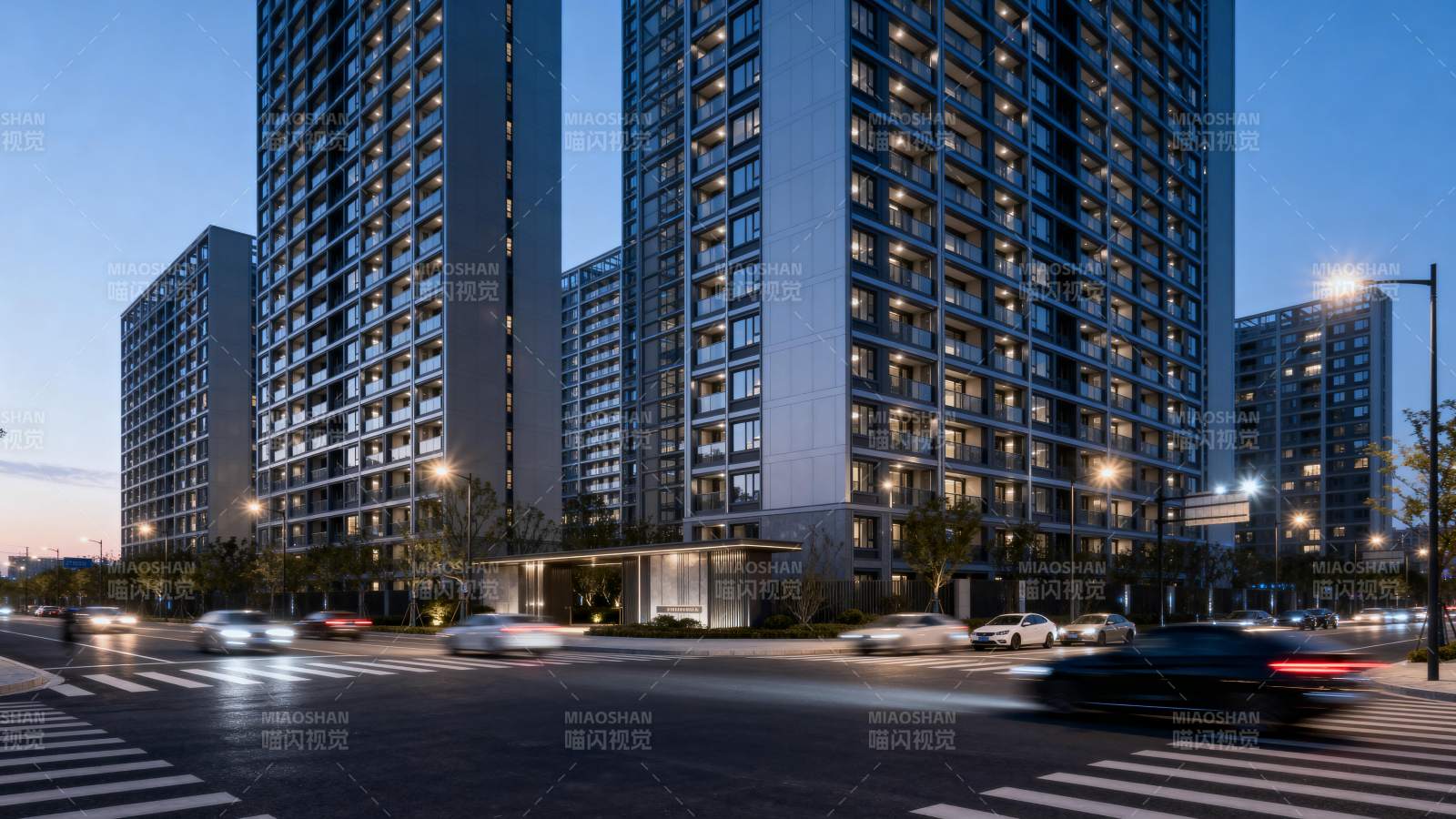 现代都市夜景图片