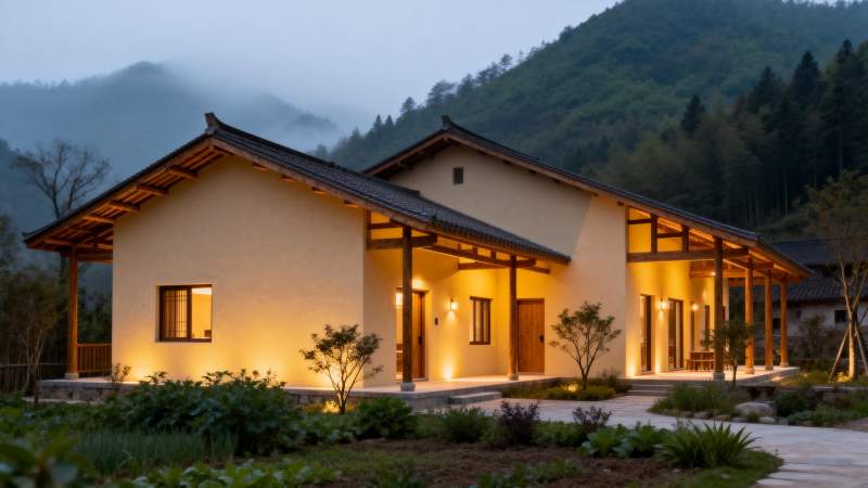 山居夜景 温馨静谧图片