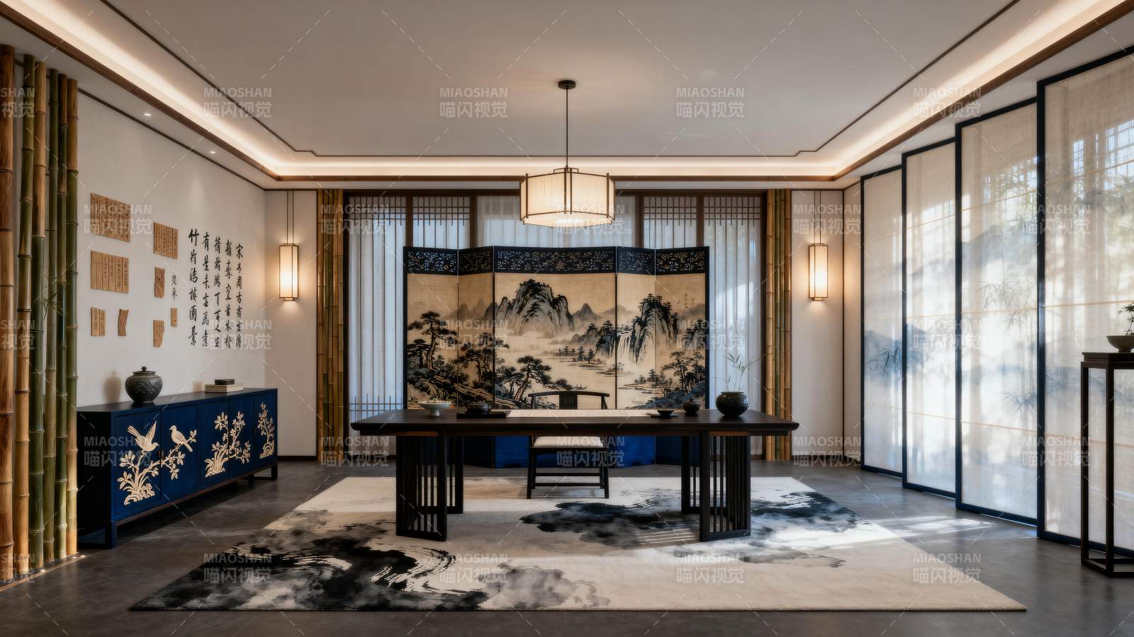 中式雅居 山水意境图片