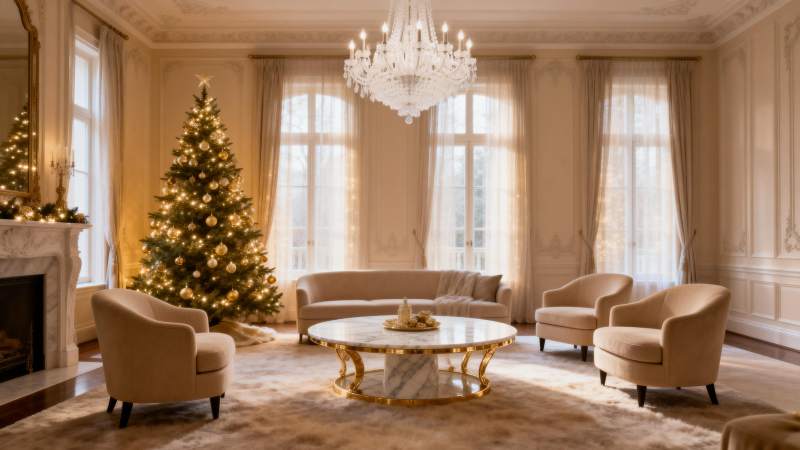 圣诞客厅温馨布置图片