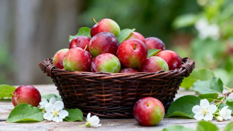 篮中红绿樱桃图片