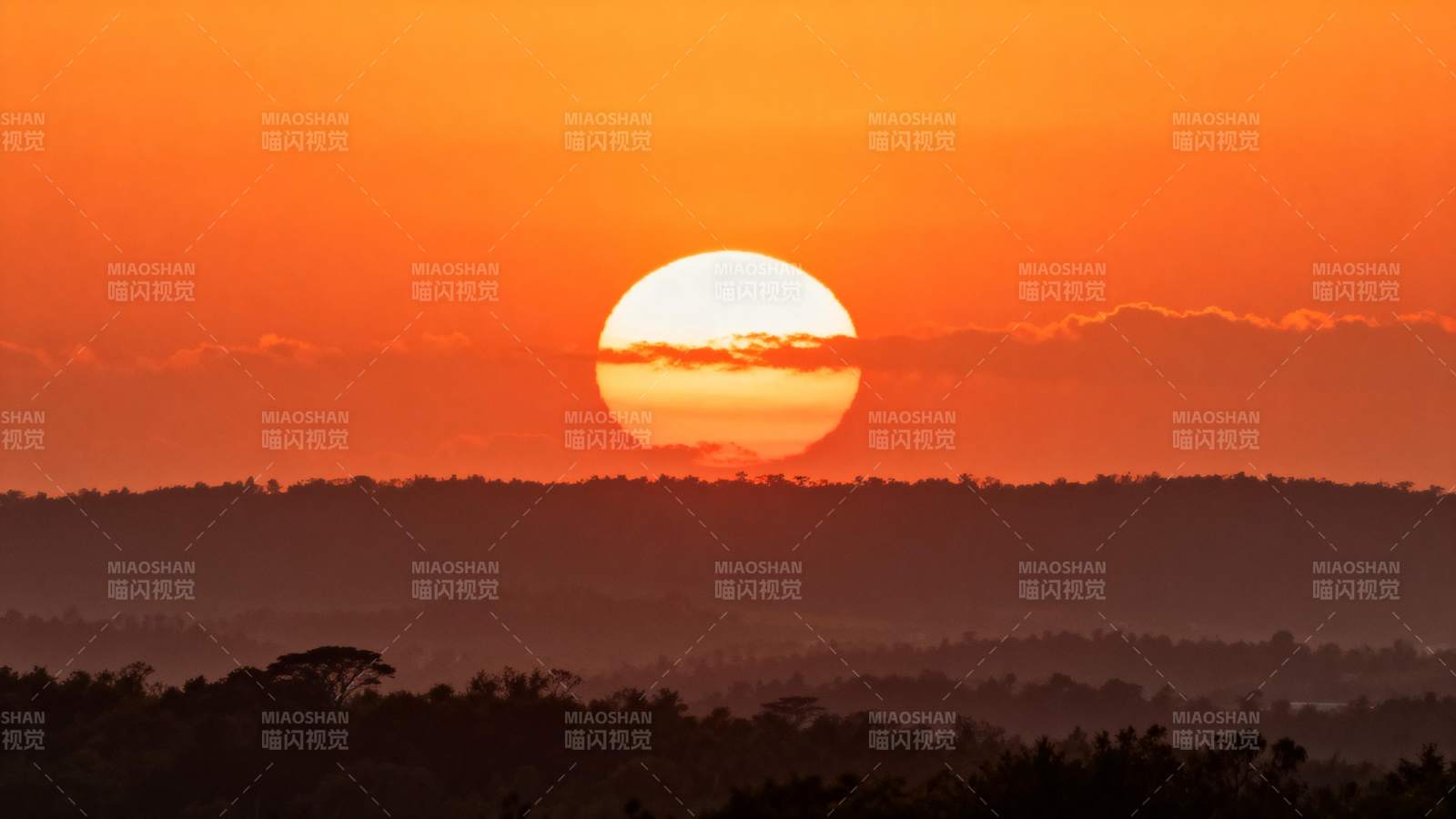 夕阳西下 橙红满天图片