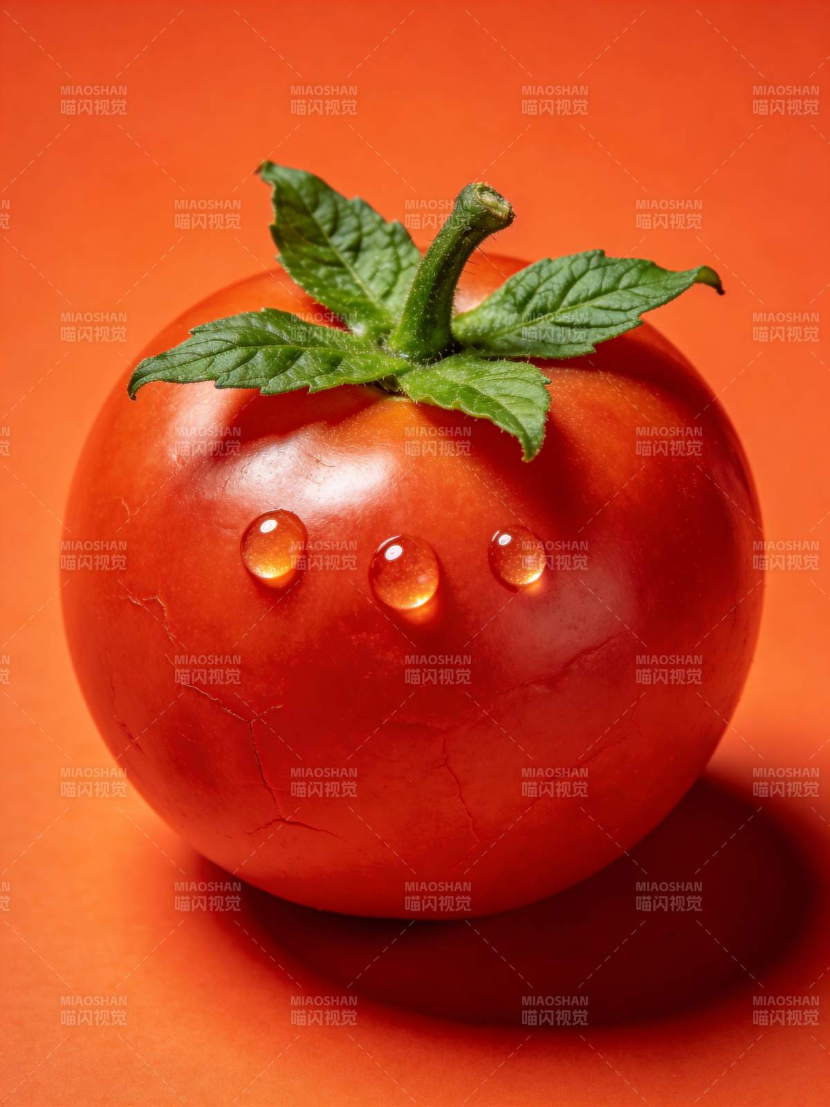 红番茄上的水珠图片