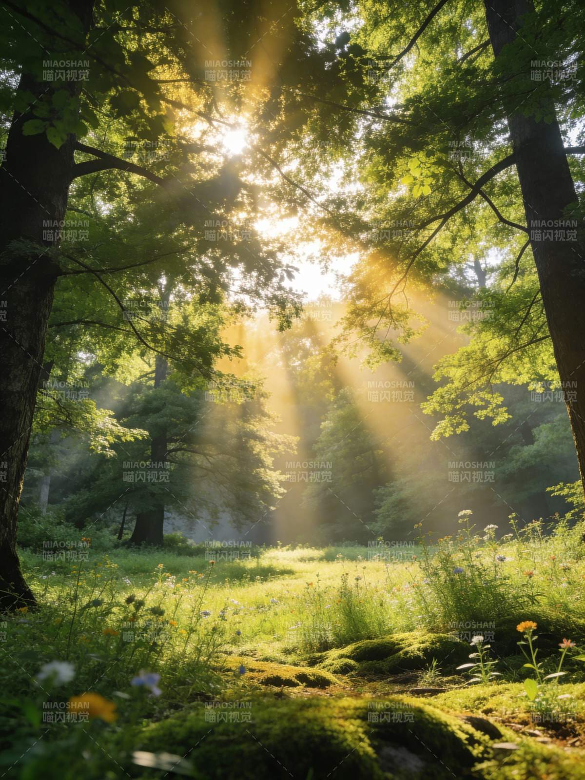 林间光影图片