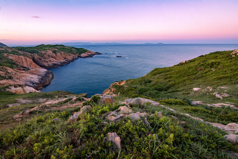 海岸夕照美景图片