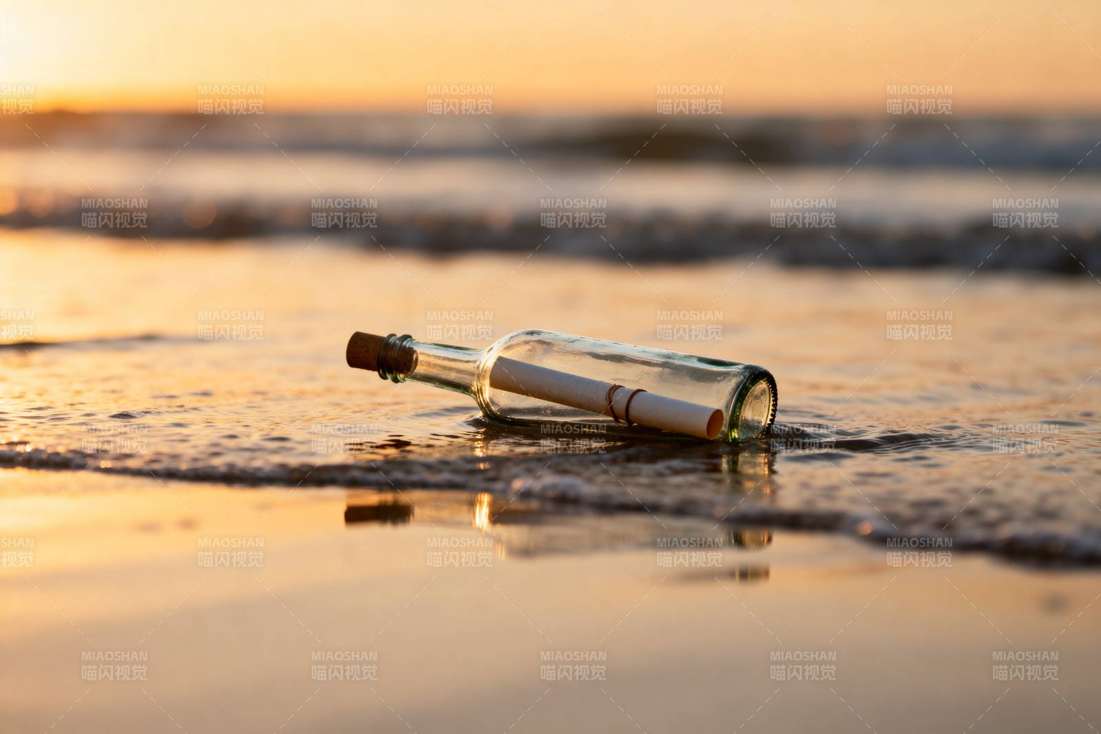 瓶中信 海边日落图片