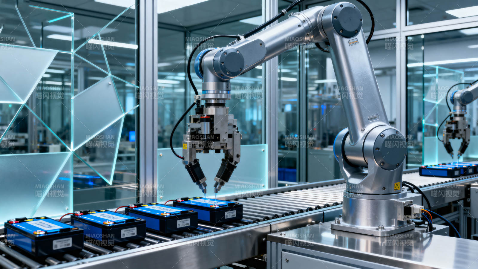 智能工厂机械臂作业图片