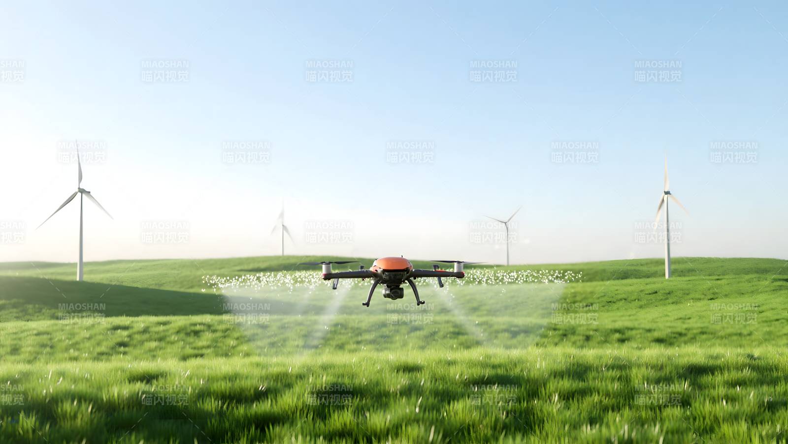 无人机喷洒农田图片