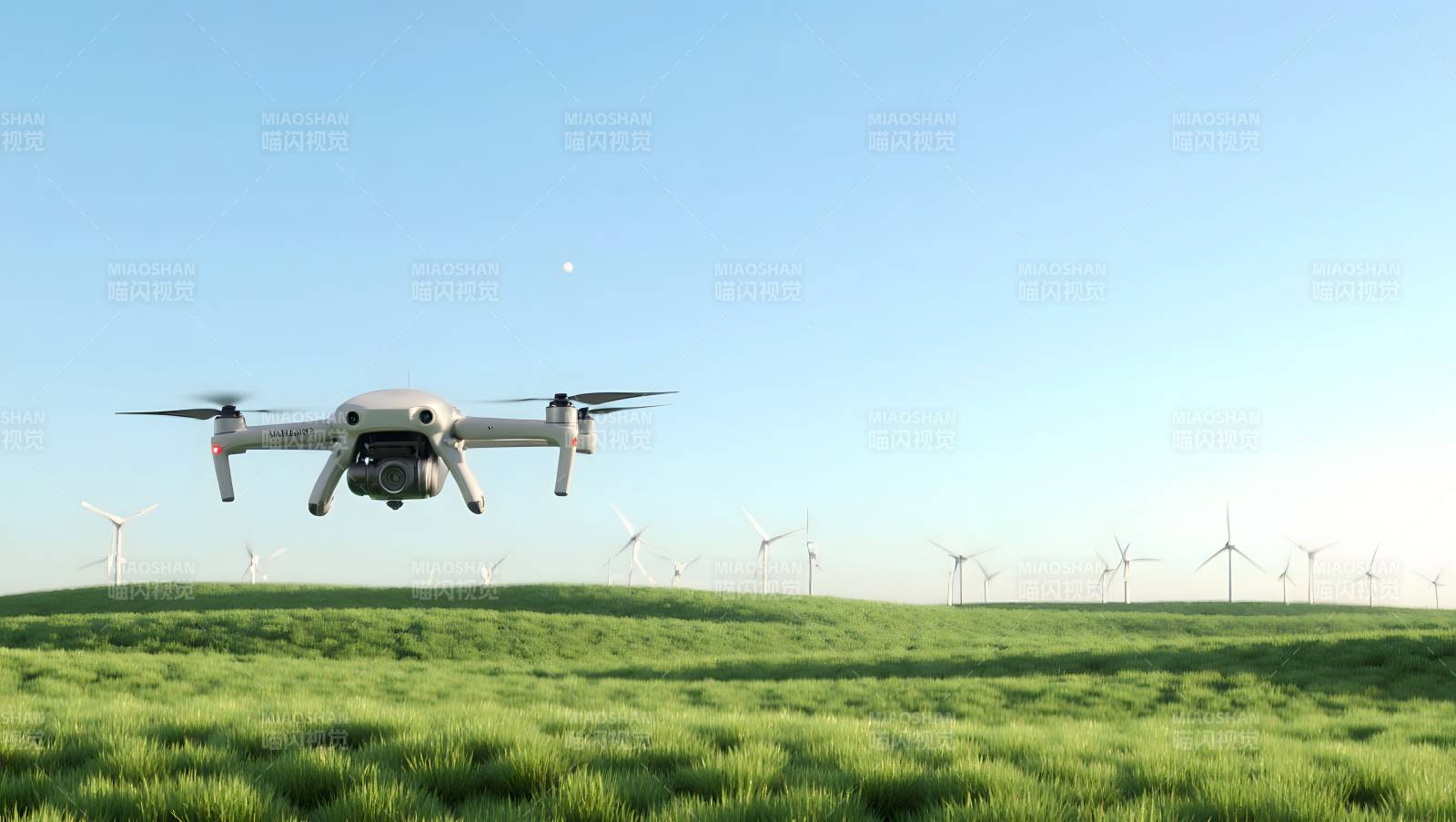 无人机飞越绿野图片