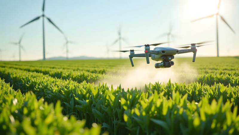 无人机农田喷洒图片