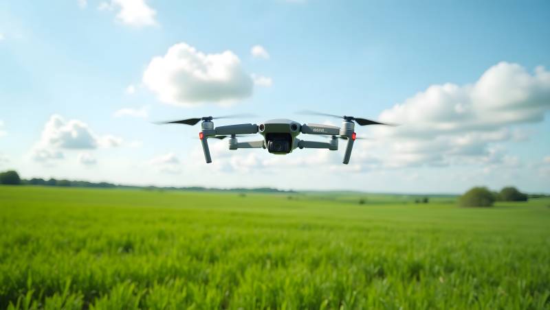 无人机翱翔田野图片