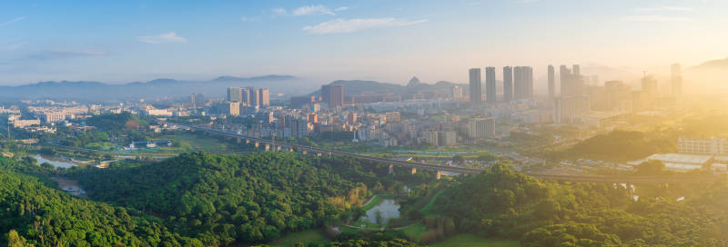 城市晨曦美景图片